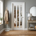 Internal White Door with Primed Finish and 3 Light Clear Glass