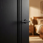 Black Internal Made-to-Measure Elegance Lancaster 1 Panel Fully Finished Door - detail view
