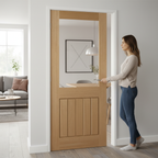 Premium 1 Light Glazed Door with Solid Engineered Core and Modern Design, Fully Finished for Easy Installation