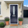 Fergus Blue Pre-Hung External Composite Front Door Set with Venice Glass