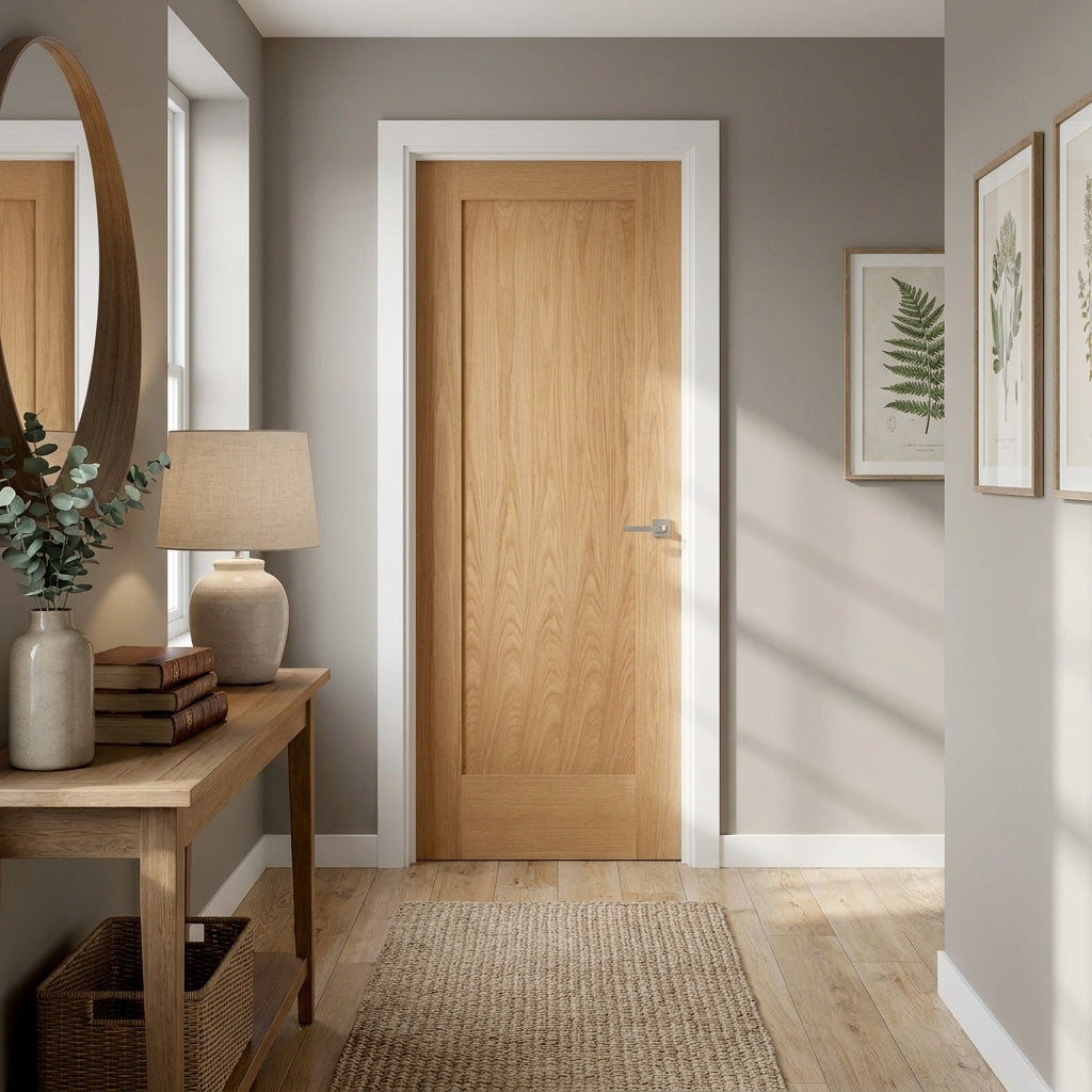 Internal Oak Fire Door Made-to-Measure Fully Finished FD30 Pattern 10