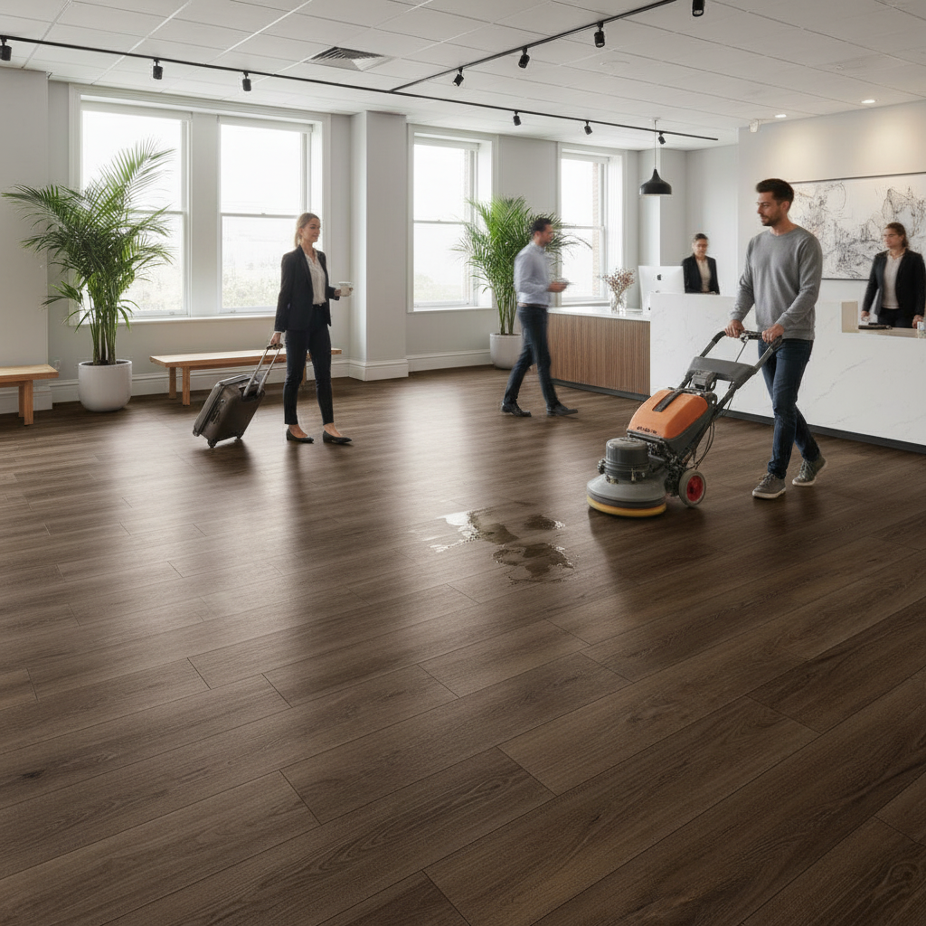 Professional 5mm Embossed Purecoat Rigid Core Vinyl Flooring with Oak Effect, Waterproof and Sound Insulating for Residential and Commercial Use - Image 2