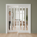 Premium Internal White Primed 3 Light Glazed Pair Door for Contemporary Living Spaces - Image 2
