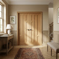 Internal Oak Pair Door, Fully Finished, 5 Panel Design, Solid Core
