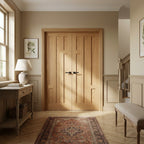 Internal Oak Pair Door, Fully Finished, 5 Panel Design, Solid Core