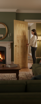 Premium 1/2 Hour Fire Door with A-Grade Pine Veneer and Engineered Construction for Strength and Elegance