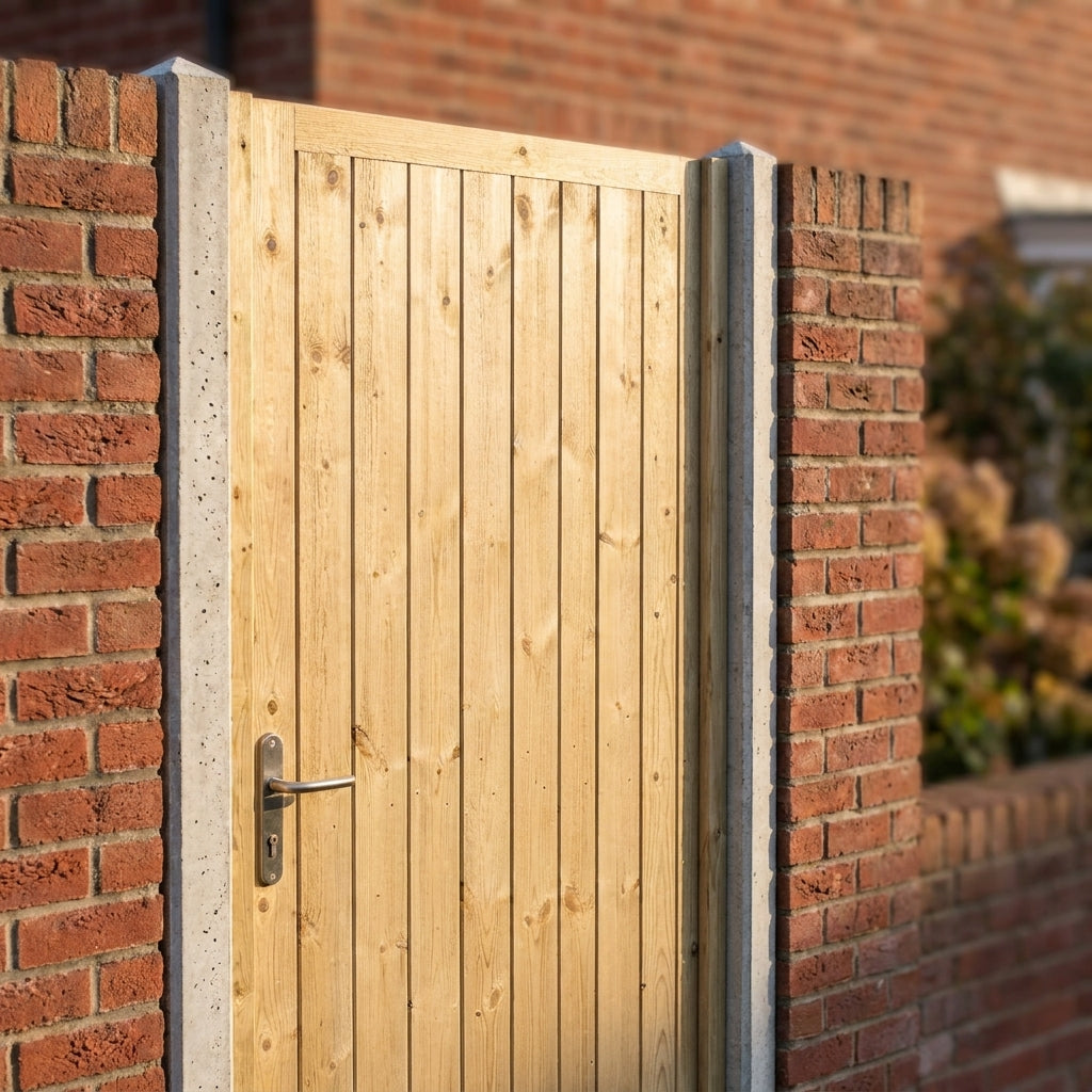 External Solid Pine Unfinished Framed Ledged Braced Gate - detail view