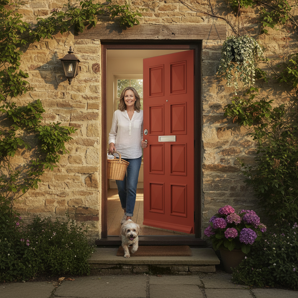 Premium Custom Made 8 Panel External Door - Solid Merbau Hardwood, 44mm Thickness, Choose Your RAL Colour