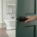 Premium Matt Black Mushroom Mortice Bathroom Door Knob Set with Hinges and Lock for Modern Decor - Image 2