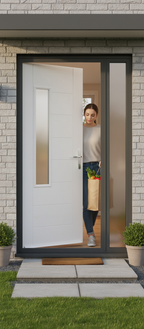 Premium Glazed Composite External Door with Modern 7 Panel Design, Low Maintenance and Easy Installation
