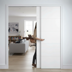 Premium 5 Panel Telescopic Pocket Door System with Wooden Jamb Kit, Maintenance-Free Track, and 15-Year Guarantee