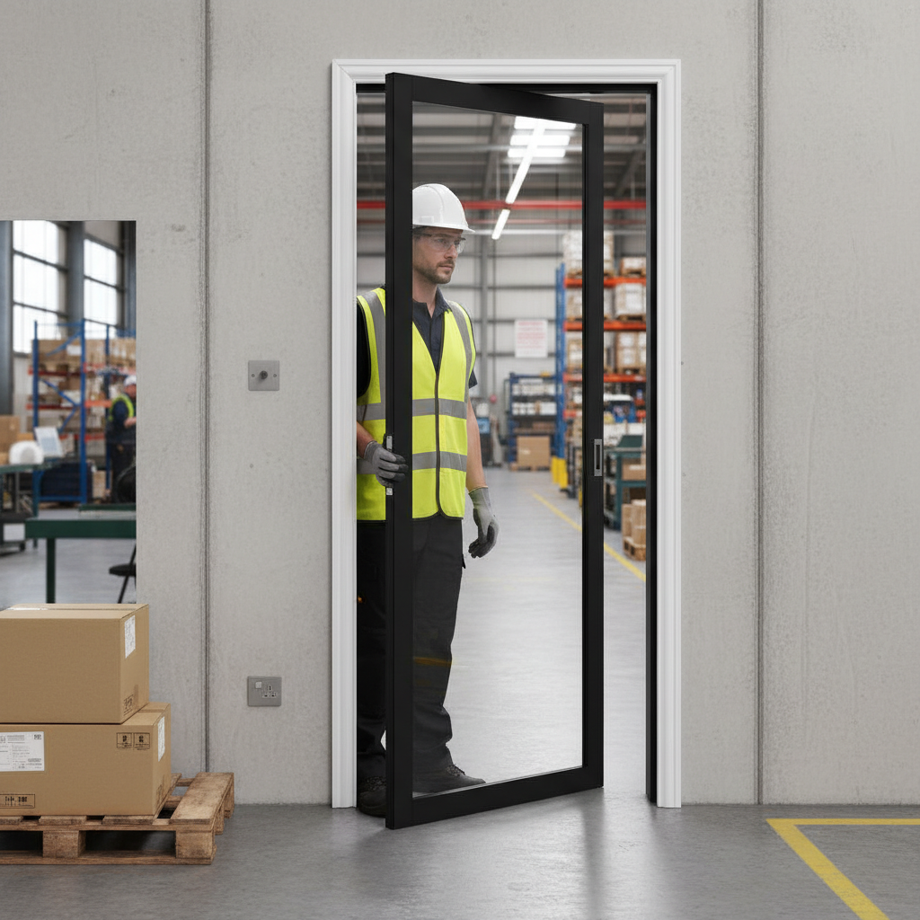 Premium Extra Slim Pattern 10 Fire Rated Pocket Door System with Galvanised Steel Frame, 30 Minutes Fire Rating and Customizable Features