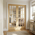 Internal Pair Door with Clear Glass, Unfinished Pine, Solid Core SA 15