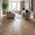8mm Thick Water-Resistant Oak Herringbone Laminate Flooring, 4V Bevel Edge