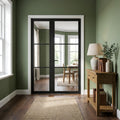 Internal Jet Black Door with Fully Finished Clear Glass 3 Light Sidelight