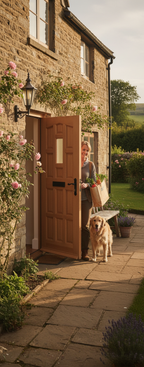 Premium Hardwood Dowelled External Door with Traditional Elizabethan Design and Engineered Construction for Strength and Stability