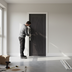 Premium Umber Grey Laminate Door with Decorative Grooves - High-Performance and Low Maintenance Design