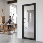 Premium Internal Fully Finished Industrial Studio Door with Clear Glass Pane for Contemporary Interiors