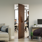 Premium Walnut Flush Pocket Door Set with No Bottom Track, Adjustable Stops, and 15-Year Guarantee for Seamless Interior Design