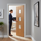 Premium Fully Finished Internal Door with Clear Safety Glass and Engineered Construction for Strength and Style