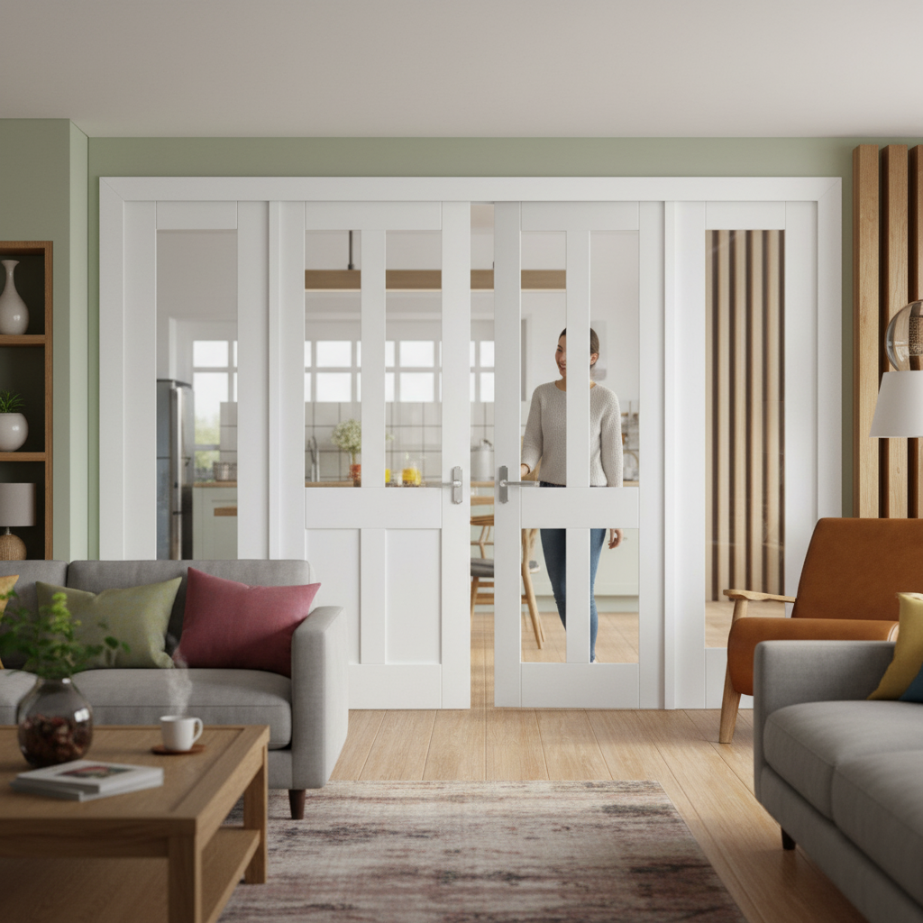 Premium Internal Victorian Room Divider Set with Clear Glass Panels for Elegant Partitioning - Image 2