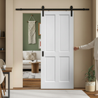 Premium Internal White Primed 4 Panel Sliding Door Set - Solid Pine Construction with DIY Finishing Options and Lifetime Guarantee