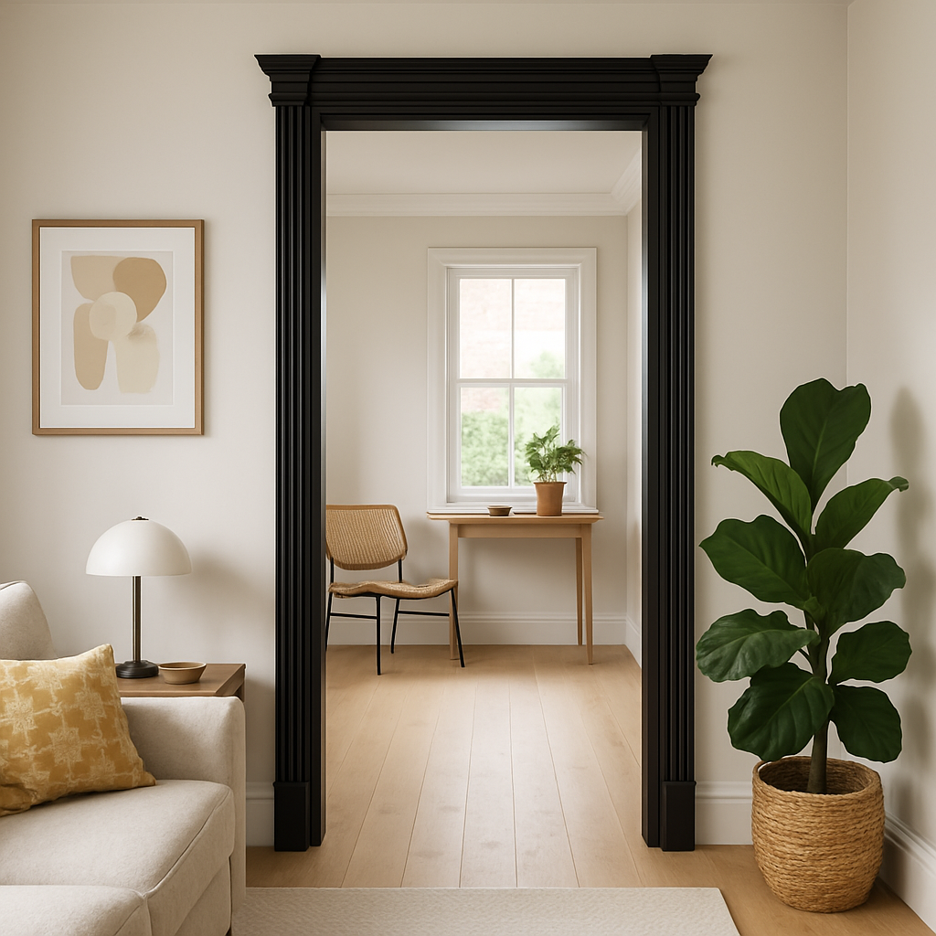 Jet Black Fully Finished Internal Architrave Set with Sovereign Design