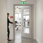 Premium Fully Finished Internal FD30 Clear Glazed Fire Door with Light Grey Ash Veneer and Solid Core Construction