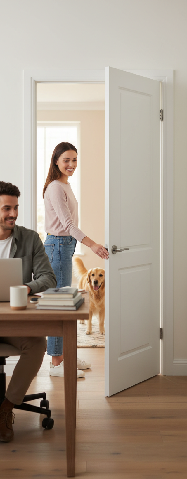 Premium White Moulded Smooth Two Panel Internal Door with Fire Door Option and 10-Year Guarantee