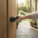 Premium Oval Mortice Knob with Antique Black Finish and 60mm Rose for Authentic Look