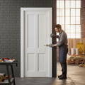 Premium Internal Primed Flat Victorian Shaker 4 Panel FD30 Fire Door with Solid Core and Fire Resistance
