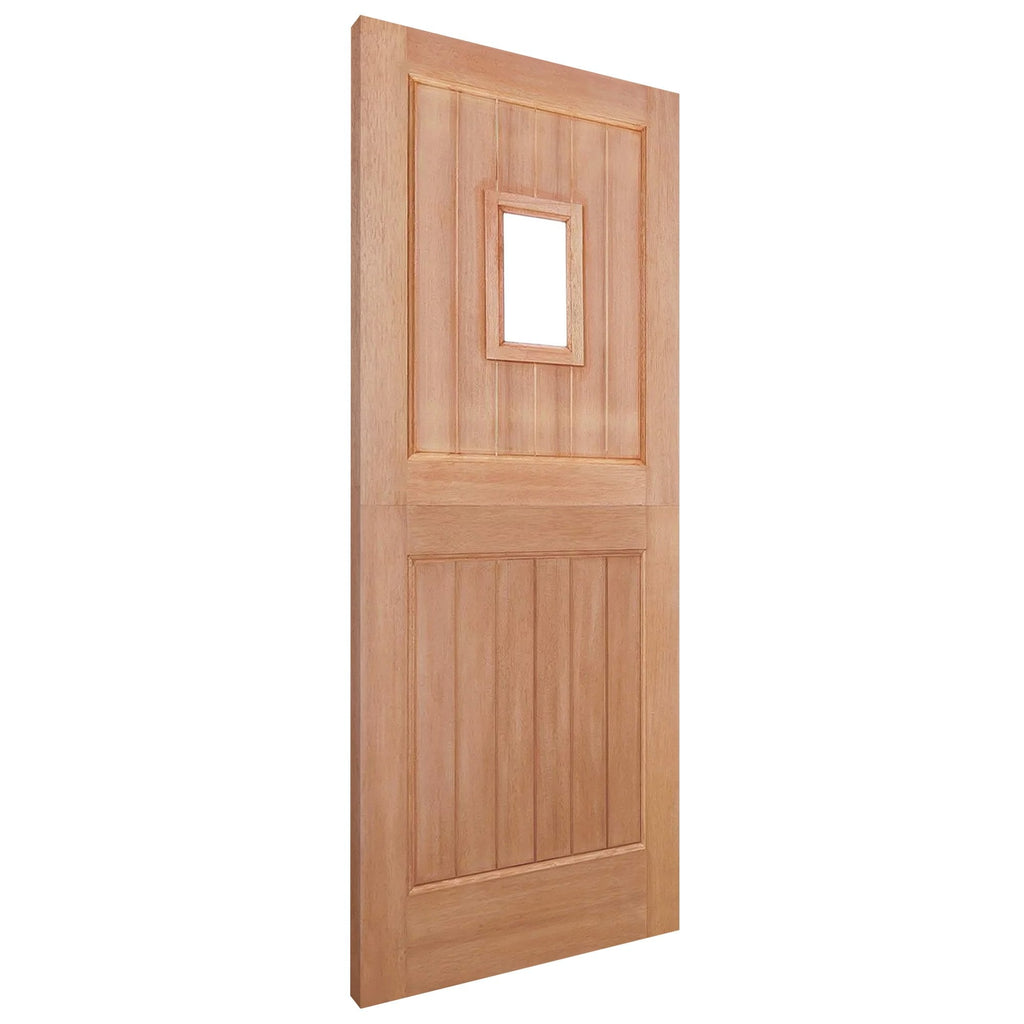 Hardwood External Door Unfinished with 14mm Double Clear Glass