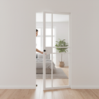 Premium Clear Glazed Flush Pocket Door Set with No Bottom Track for Space Saving and Minimalist Design