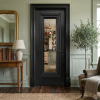 Internal Jet Black Door, Fully Finished, 1 Light Clear Glass, Solid Core