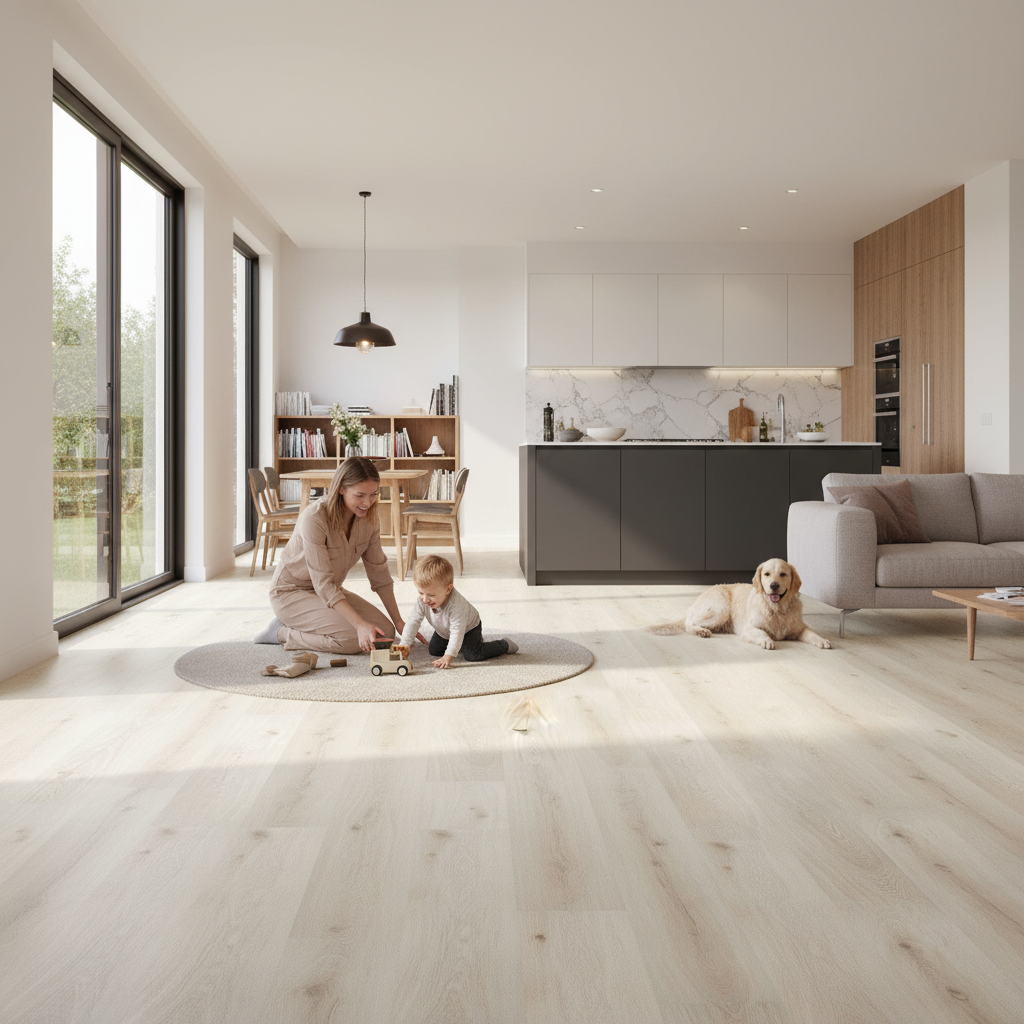 Premium Rigid Core Vinyl Flooring 3.2mm Embossed with UV Coating for High Moisture Areas