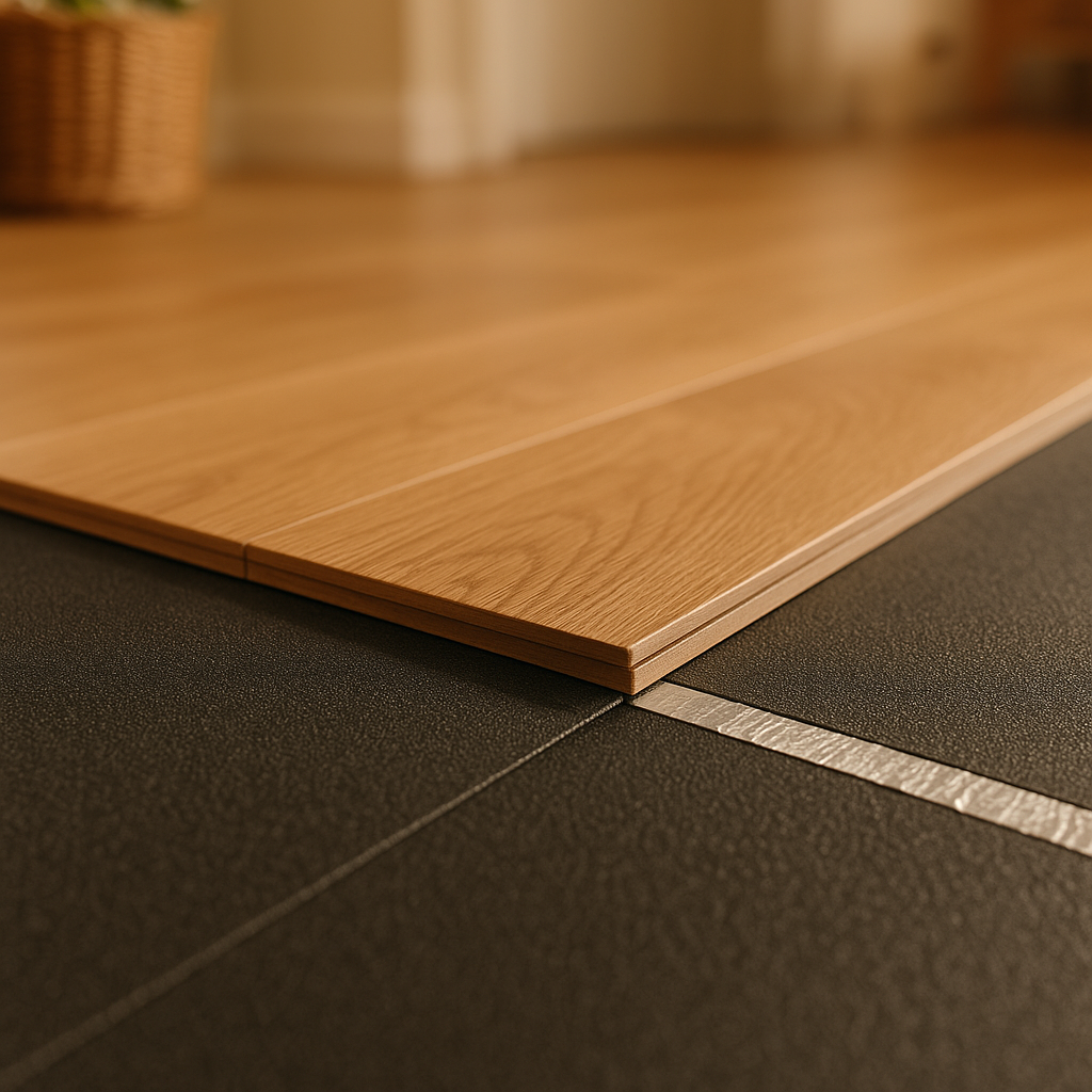 5mm Laminate & Real Wood Underlay Sheet in TimberTech Finish - detail view