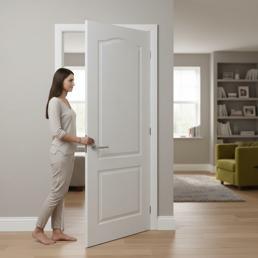 Premium 2 Panel Internal White Moulded Door with Raised Panels and Sustainable Construction