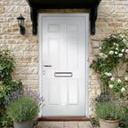 Pre-Hung External Composite Front Door Set in White, Fully Finished