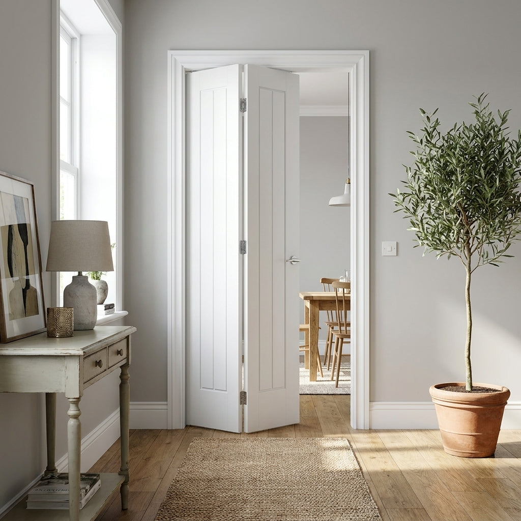 Bi-fold Cottage Door, Internal, White Primed, Semi-Solid Core