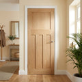 Internal Oak FD30 Fire Door Fully Finished 1930's Design Made to Measure