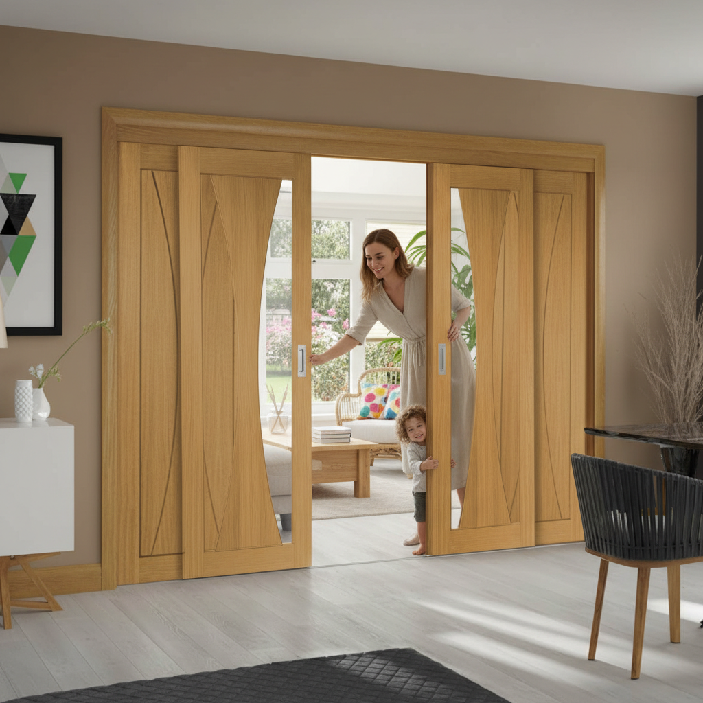 Premium Sliding French Doors with Fixed End Panels - Versatile Design for Open Spaces and Custom Configurations