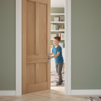 Unfinished Internal 4 Panel Deco Door - Customizable Solid Oak Construction with Art Deco Style - Image 2