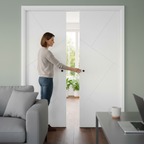Premium White Double Pocket Door Set with Galvanised Steel Frame and 35mm Thick Door for Stylish Home Transformation