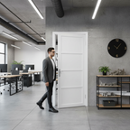 Premium Industrial 4 Panel Door - White Primed Finish, Durable Timber Construction for Modern Homes - Image 2