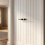 Internal Cottage 1 Panel White Primed Pair Door with Semi-Solid Core - detail view