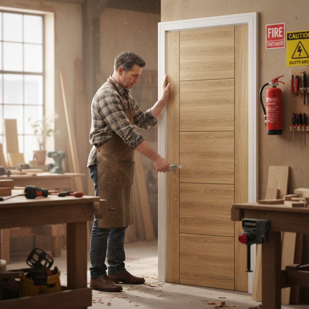 Premium Oak Laminate Internal Door with Stylish Design for Modern Interiors - High-Quality Professional Grade for Industrial and Commercial Applica...