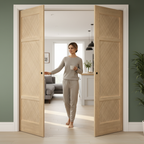 Premium Double Pocket Door Set with Rattan Panels and Galvanised Steel Frame for Rustic Interior Design