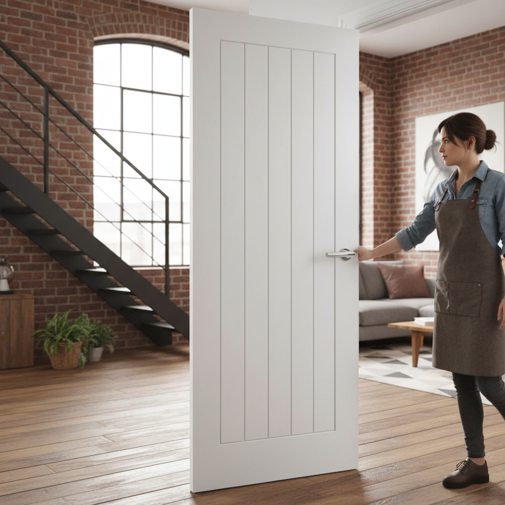 Premium Cottage Style Fire Door - FD30 Fire-Rated with Solid Core and Smooth MDF Finish