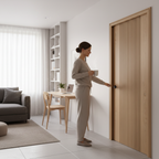 Premium Oak Pocket Door Set with Galvanized Steel Frame, Clear Glass Finish, and Adjustable Features for Smooth Operation