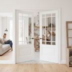 Premium Solid White Internal Clear Glazed Door Pair - Traditional Design Available in Multiple Sizes
